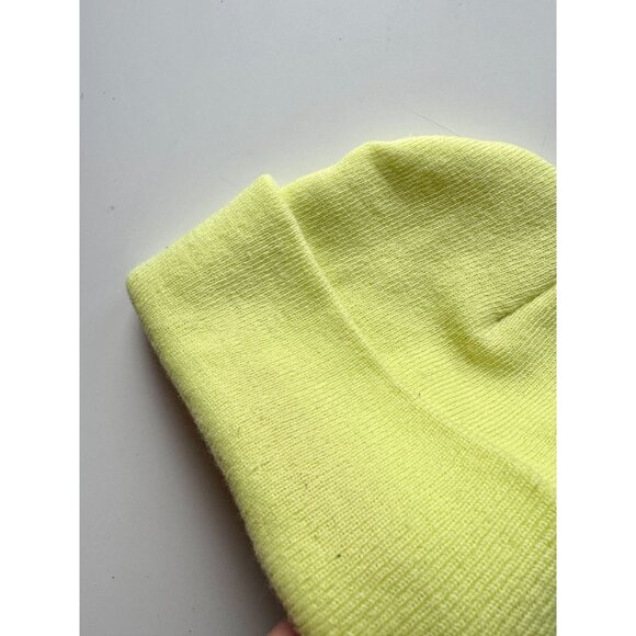 HERSCHEL Elmer Highlighter Yellow Acrylic Knit Beanie Toque Hat - Picture 6 of 12